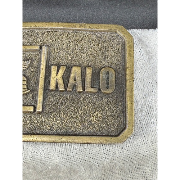 Vintage Kalo Belt Buckle Kalo Labs KC MO Farmers - Picture 3 of 7